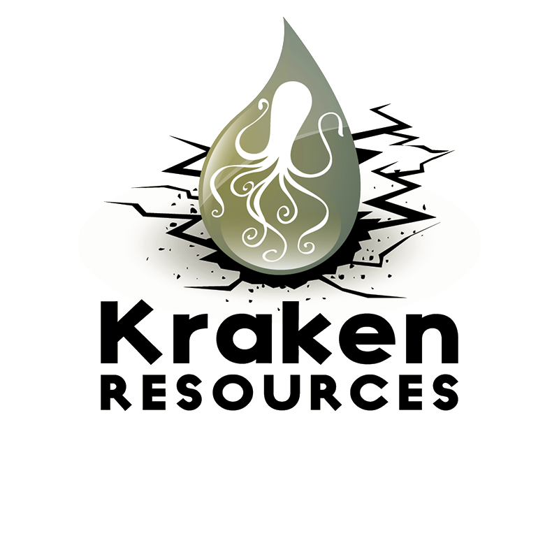 Kraken Resources logo featuring an oil drop with an octopus illustration.