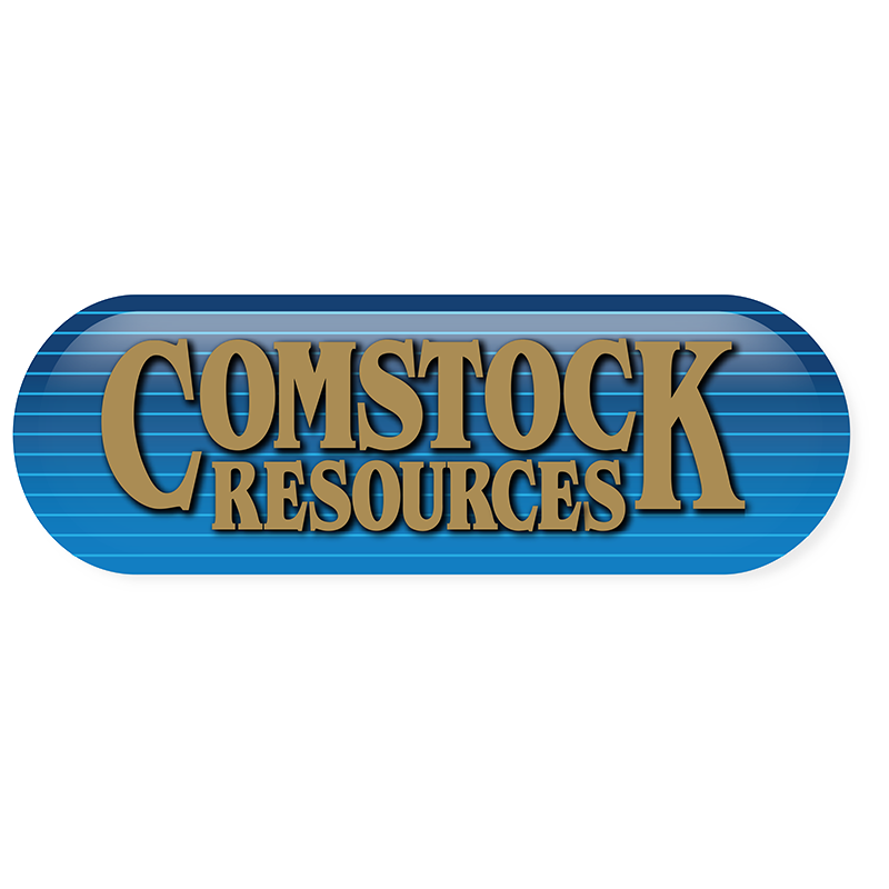Comstock Resources logo on blue background