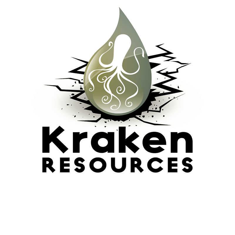 Kraken Resources logo featuring an oil drop with an octopus illustration.
