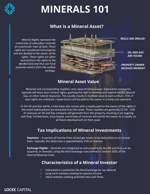 Informative poster about mineral assets and investments